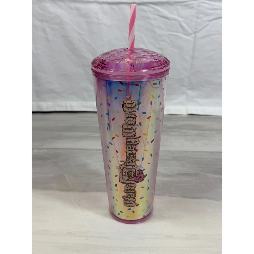 Starbucks Disney Eats Mickey Donut World Iridescent Pink Sprinkle 24oz 2024